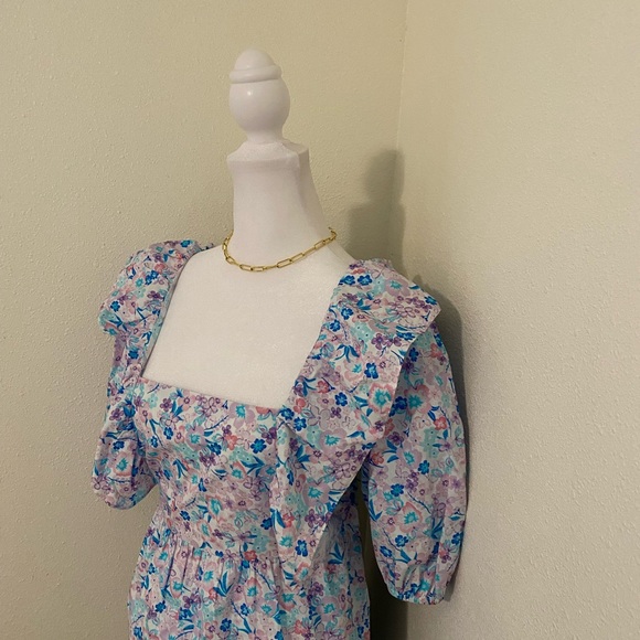 ASOS FLORAL MIDI TIE DRESS - Picture 4 of 15